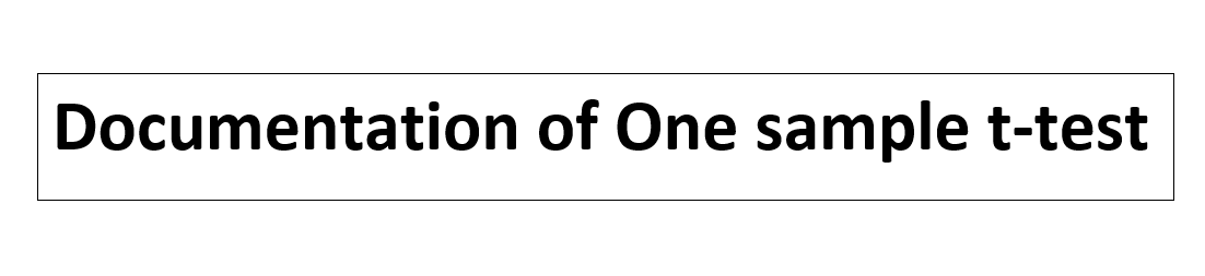 One sample t test
